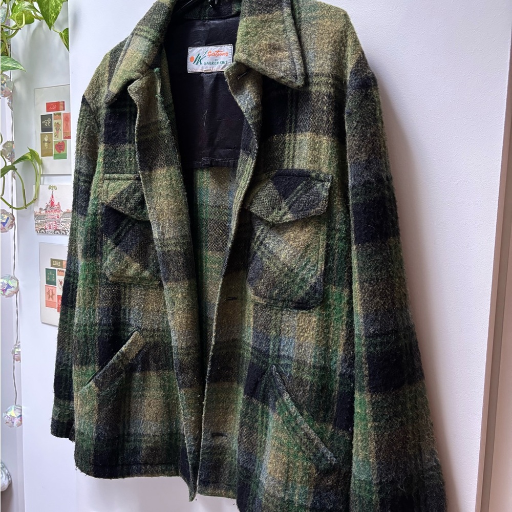 Vintage Green Plaid Wool Jacket - Picture 6 of 9